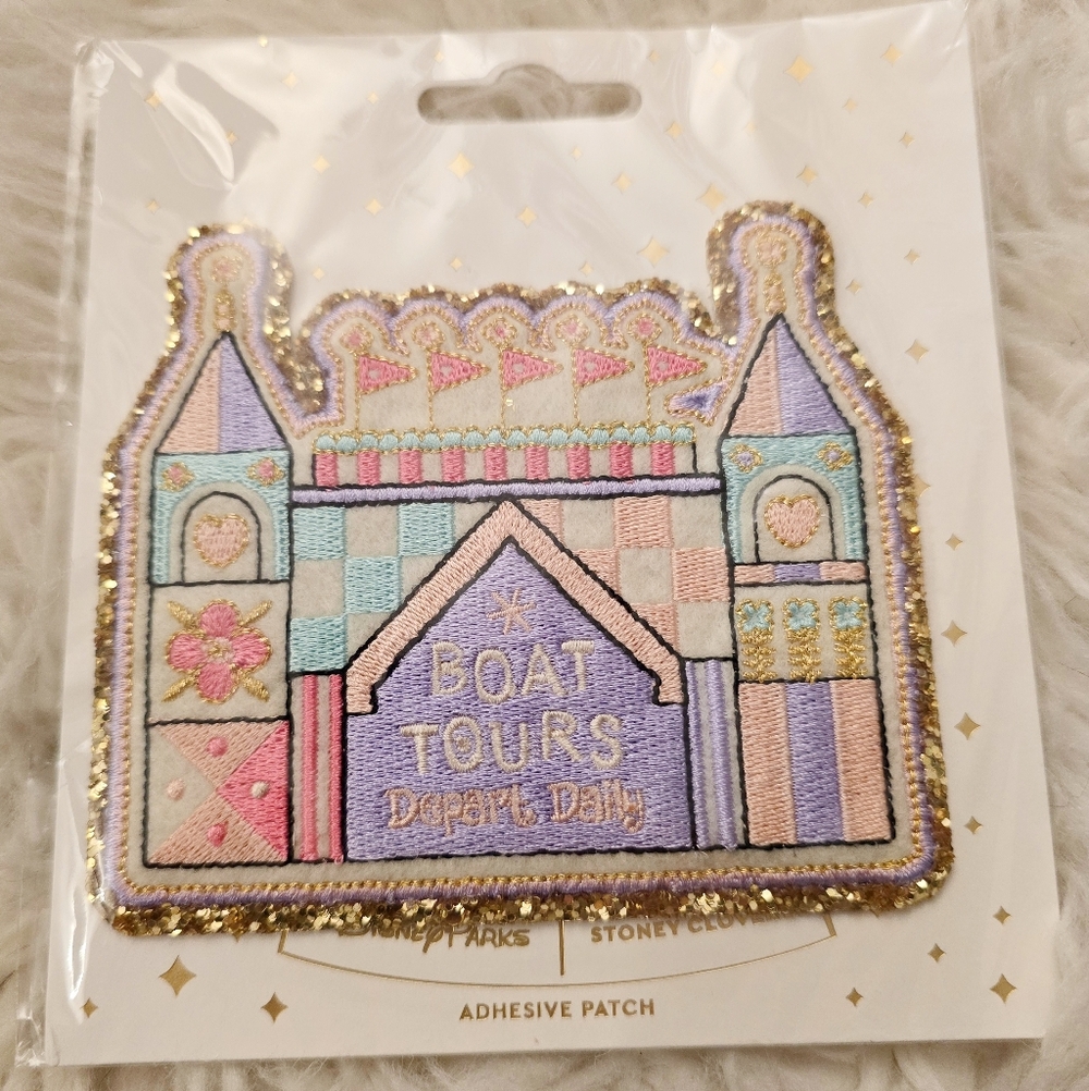 Stoney Clover Lane It's A Small World Boat Tours Disney Parks Gold Glitter Patch